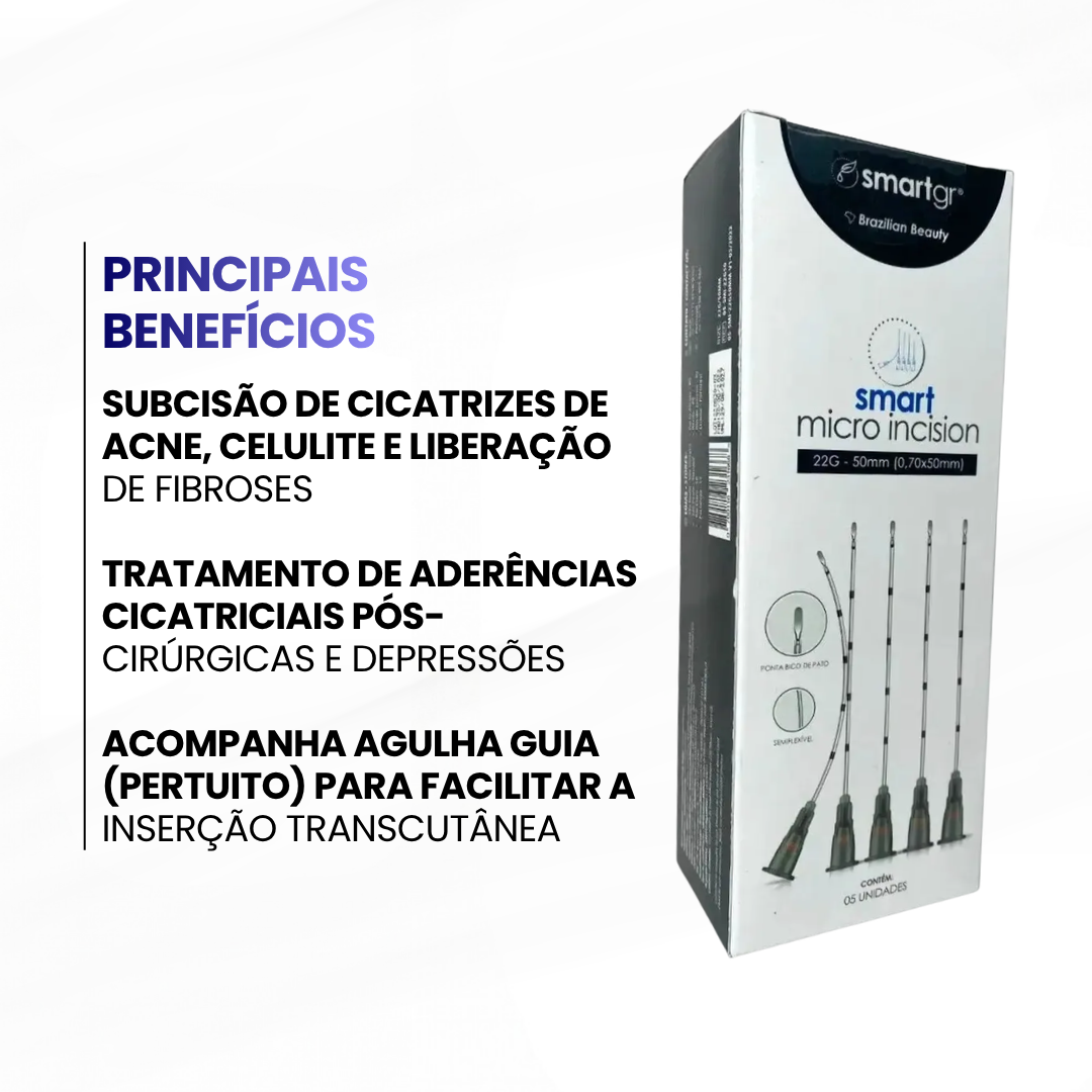 Caixa de Cânula Bico de pato 22g/50mm - Smart GR - (05un) - imagem 2