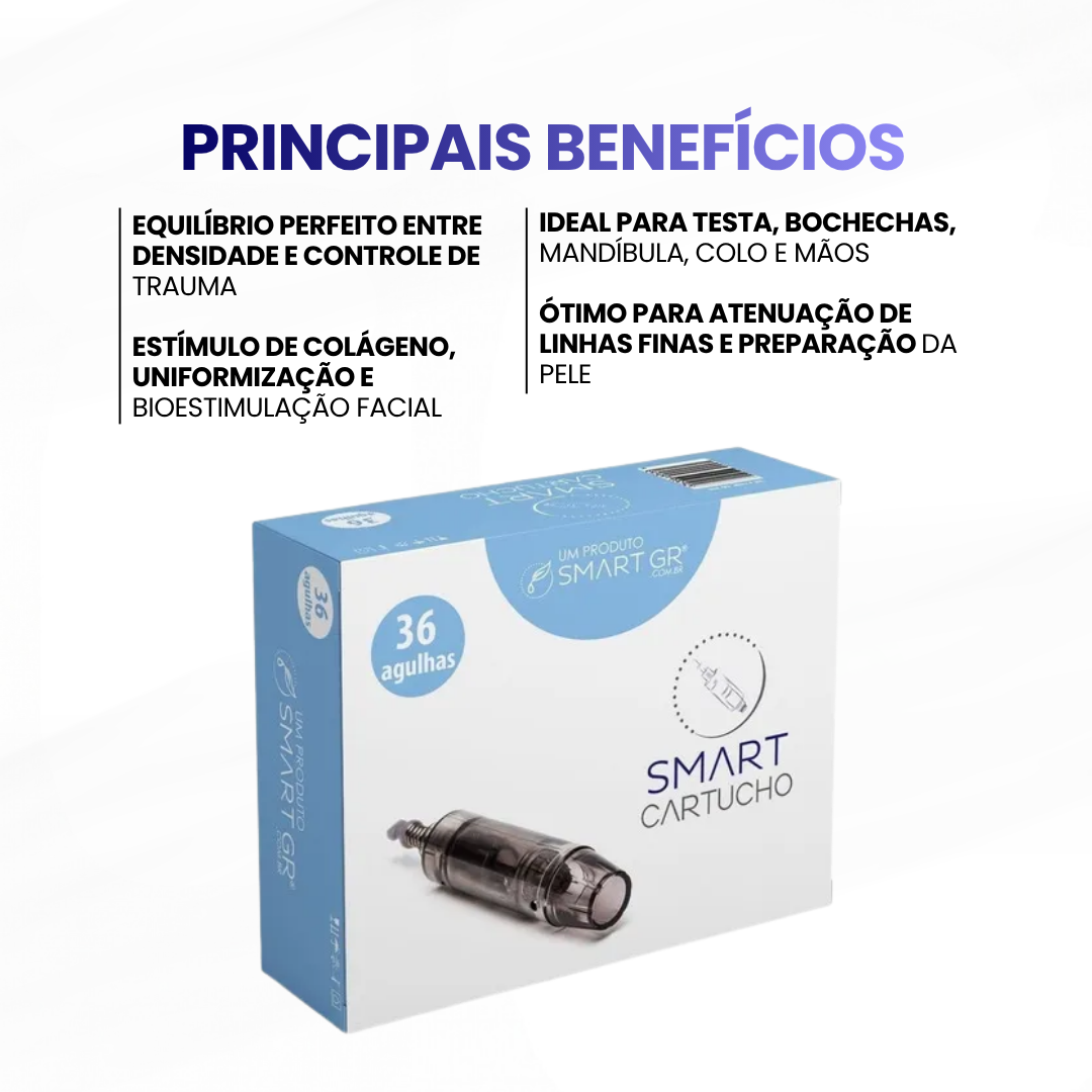 Cartucho Smart Pen Preto  - 36 agulhas (10un) - imagem 2