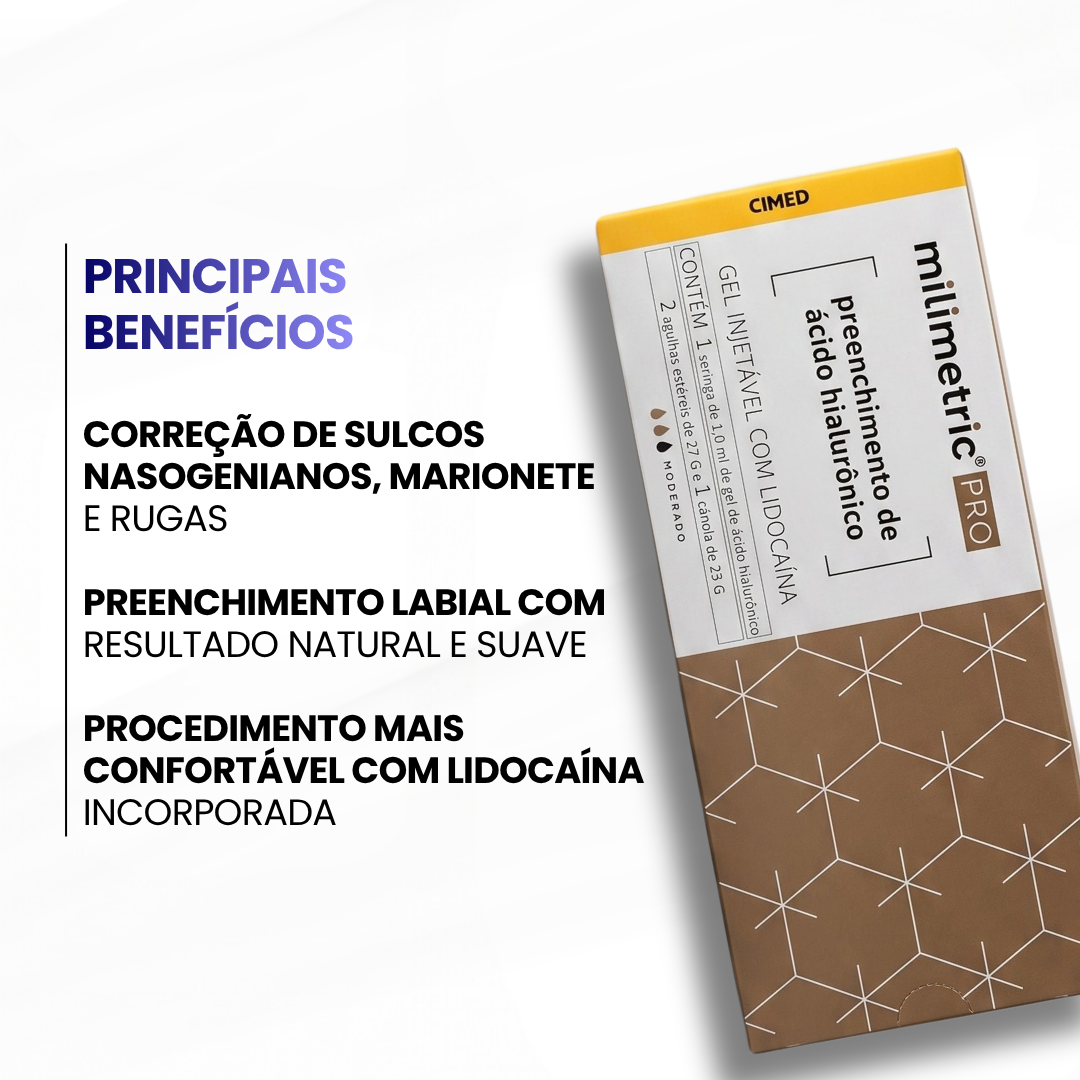 Milimetric Pro Moderado c/ lidocaína + cânula 23g (1x1ml) - imagem 2