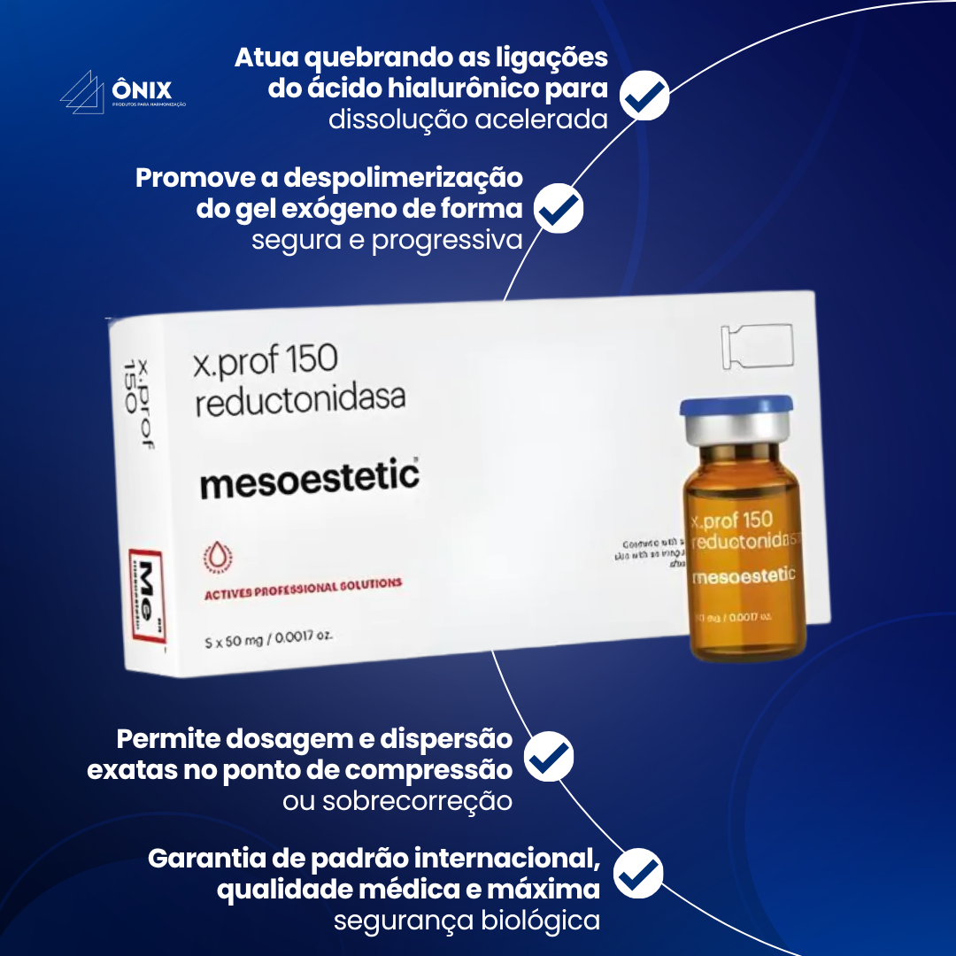 Reductonidasa - Hialuronidase da Mesoestetic - 1.500 UTR (caixa com 5 frascos) + 05 Flaconetes de soro 10ml - imagem 3