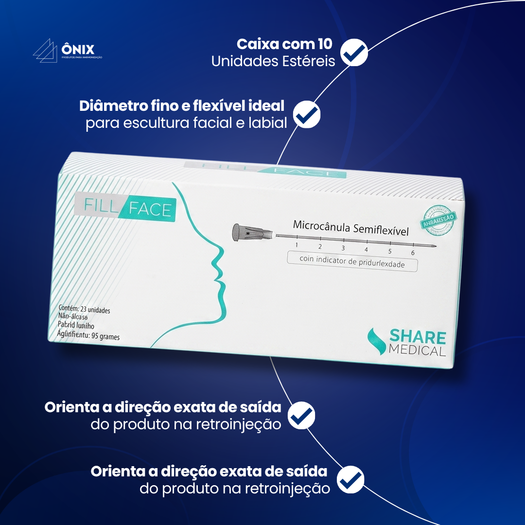 Caixa de cânula 25g x 50mm c/10 unidades - Fill Face - imagem 3