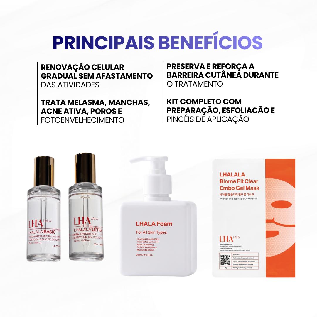 Lhala Peel - Kit c/ (Kit-Lhala Basic 50mL + Lhala Ultra-50mL + 02 Pincel + Sabonete 300mL) - imagem 2