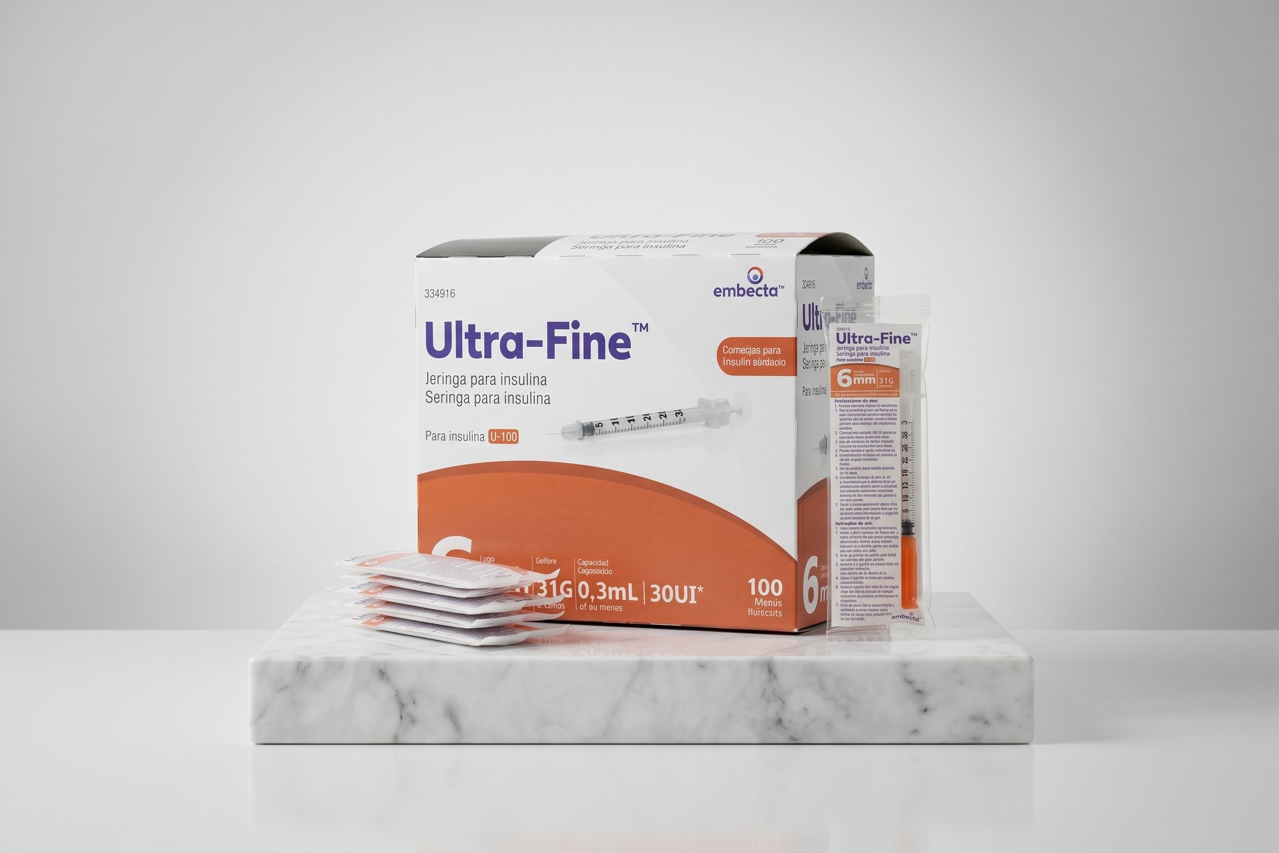 Pacote seringa de Insulina Ultra Fine EMBECTA 6mm - 30ui - 10un