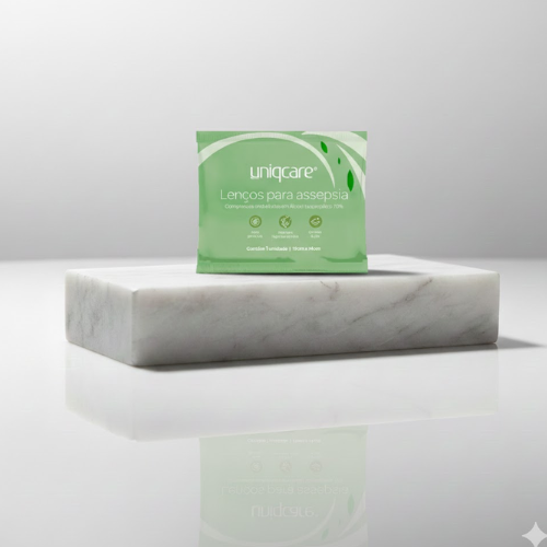 Lenços para assepsia - Uniqcare -  19cm x 14cm