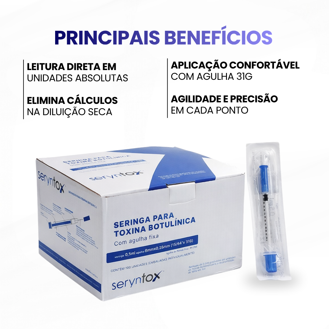 Seringa de 0,5mL para reconstituição de 100u em 1ml (unidades) - seryntox - imagem 2