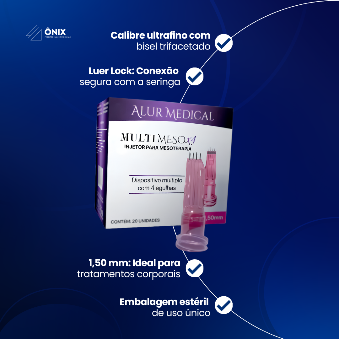MultiMeso X4 34G-1,50mm 4 agulhas (Caixa com 20 unidades) - Alur Medical - imagem 3